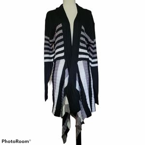 Evelyn Taylor striped drape-hem cardigan